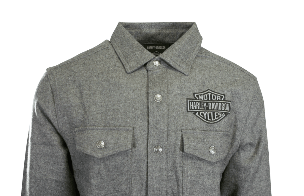 HD Branded Men's Shirt Dark Grey Shadow Long Sleeve Woven (S60)