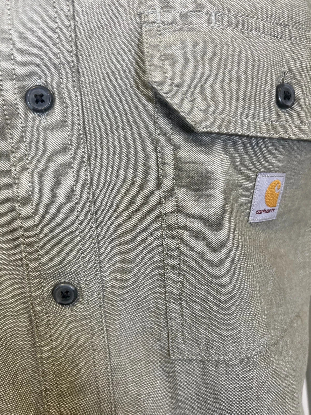 Carhartt Men's Dusty Olive Chambray Shirt Loose Fit Midweight S/S (354)