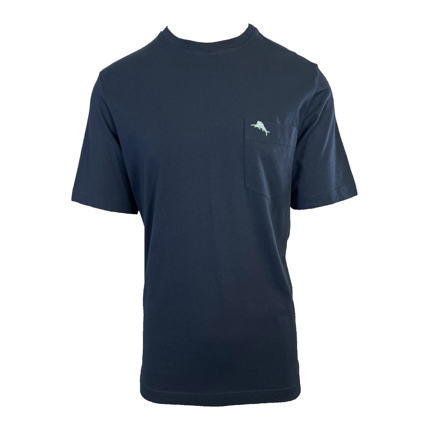 Tommy Bahama Men's Navy Blue T-Shirt Crew Neck Bali Skyline Blue Logo Tee (S53)