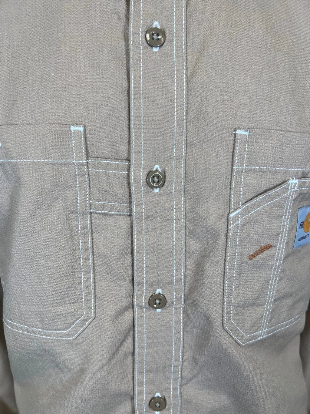 Carhartt FR Men's Dark Khaki Shirt Flame Resistant Long Sleeve Lightweight (S04