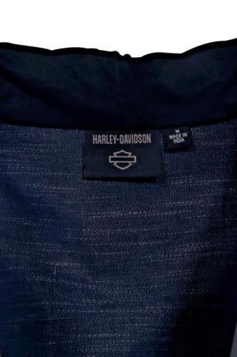 HD Branded Men's Denim Jacket Blue Dark Wash Patch Logo (101)
