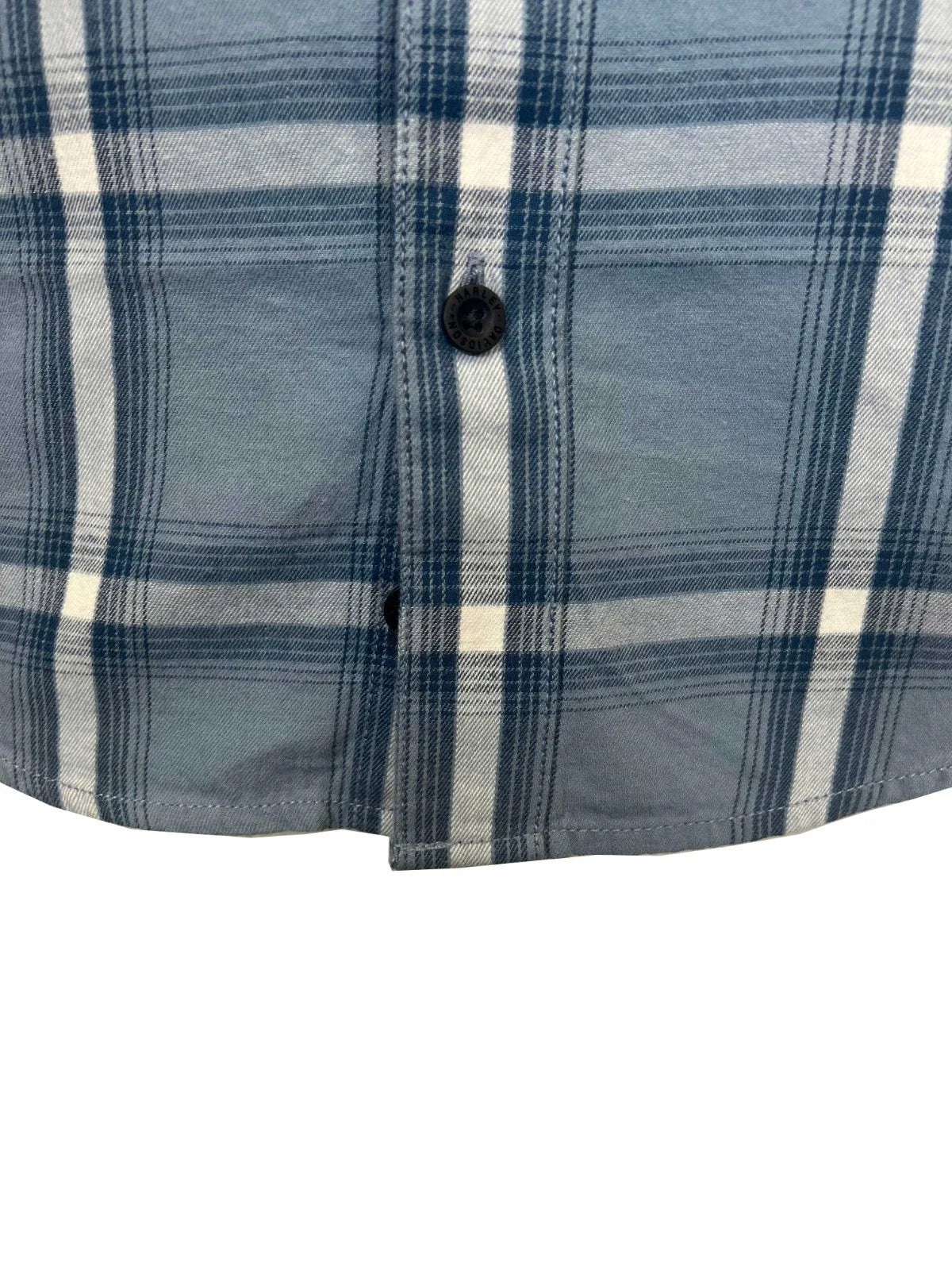 HD Branded  Men's Blue Plaid Shirt Bar & Shield Staple Short Sleeve (342)
