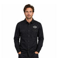 HD Branded Men’s Black Shirt Bar & Shield Solid Long Sleeve (353)