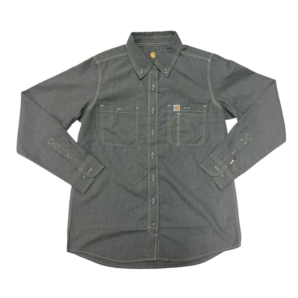 Carhartt FR Women's Grey Shirt Flame Resistant Long Sleeve Lightweight (S02)
