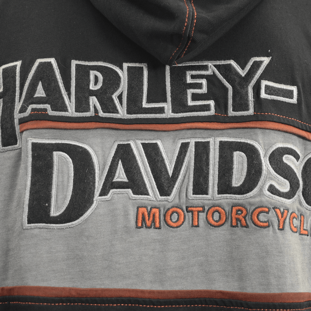HD Branded Men's Hoodie Black Iron Block Distressed Full Zip (S08)