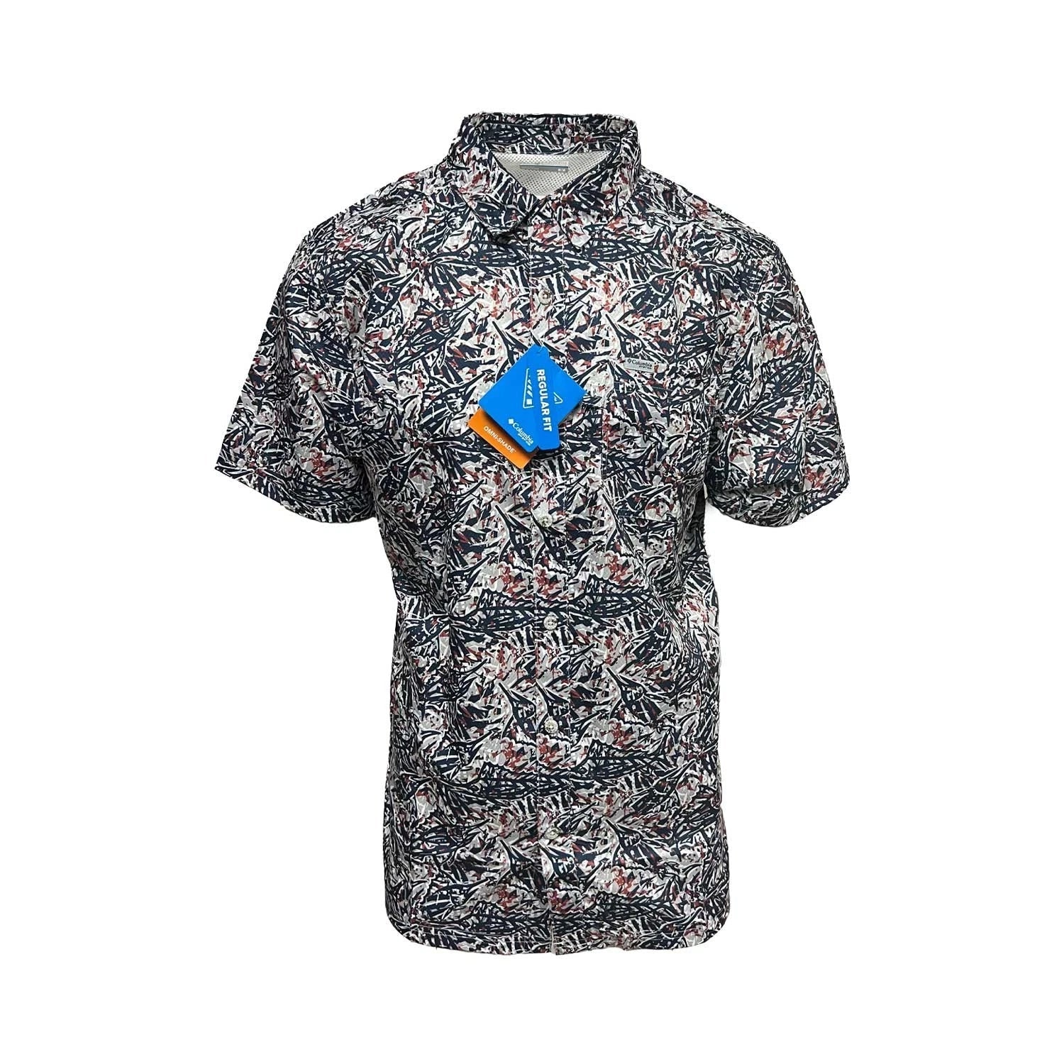 Columbia Men's Nocturnal / Marlin Palms Shirt PFG Super Slack Tide S/S (906)