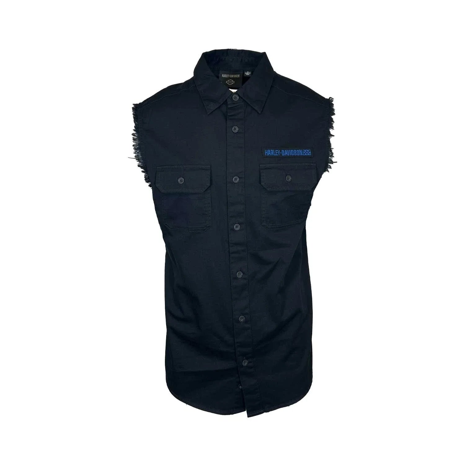 HD Branded  Men's Black Vest Racing Logo Patch Sleeveless Shirt (S69)