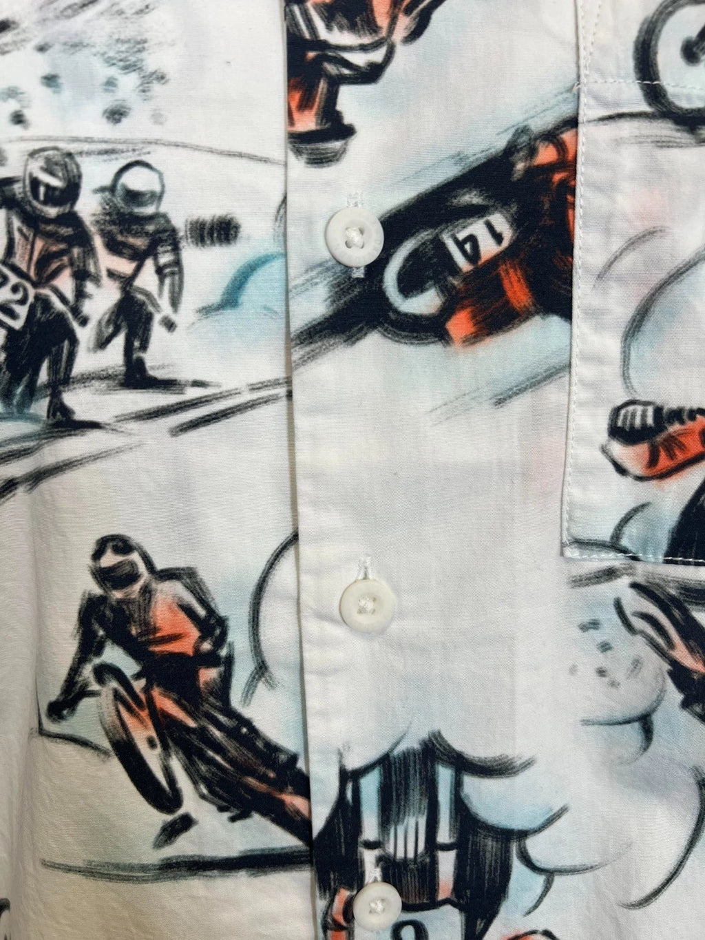 HD Branded  Men's White Shirt Twisty Aloha Print Short Sleeve (345)
