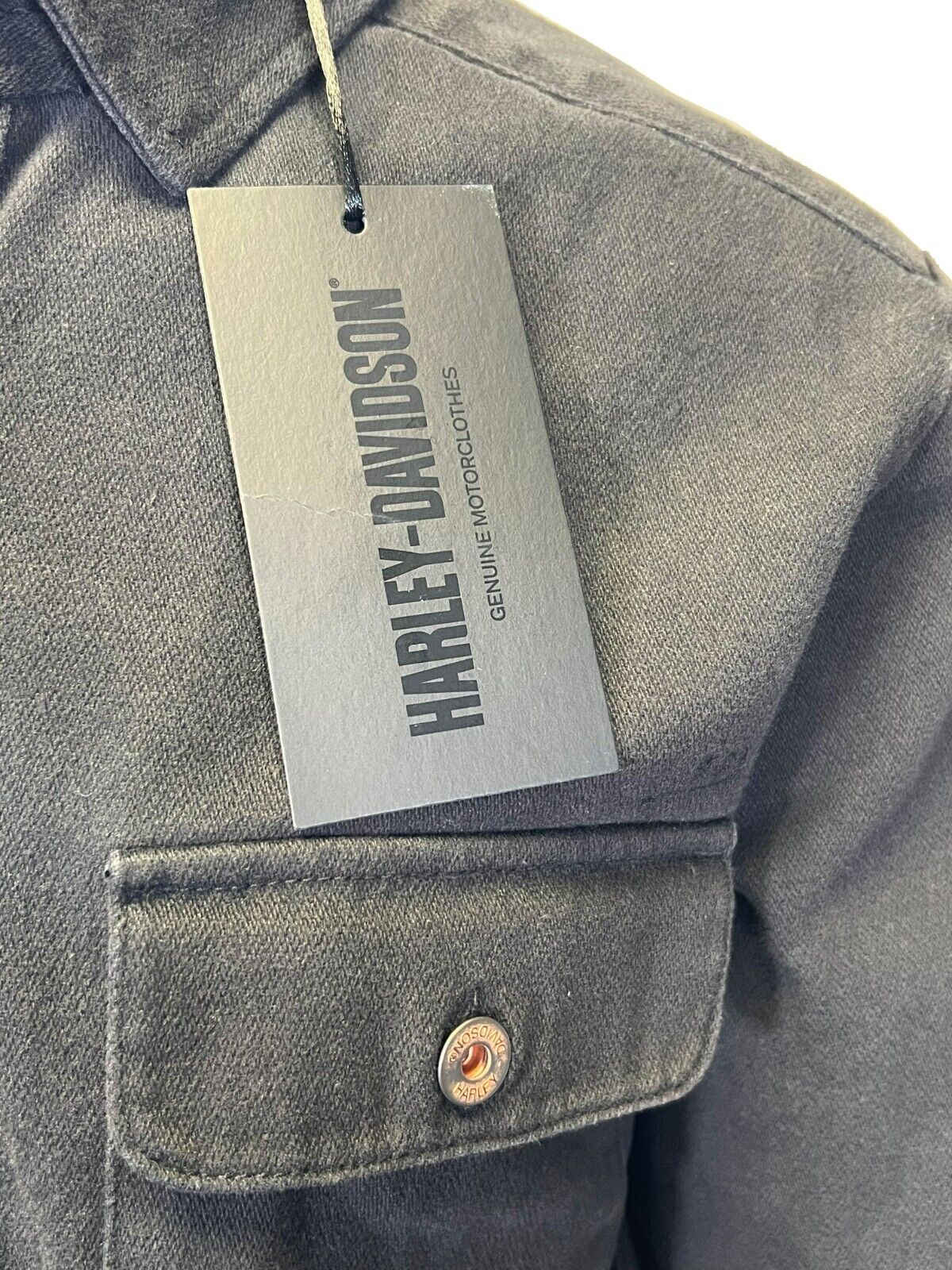 HD Branded Men's Black Shirt Logo Patch Embroidered Long Sleeve (S76)