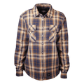 HD Branded Women's Navy Orange Tan Plaid L/S Woven Shirt Jacket