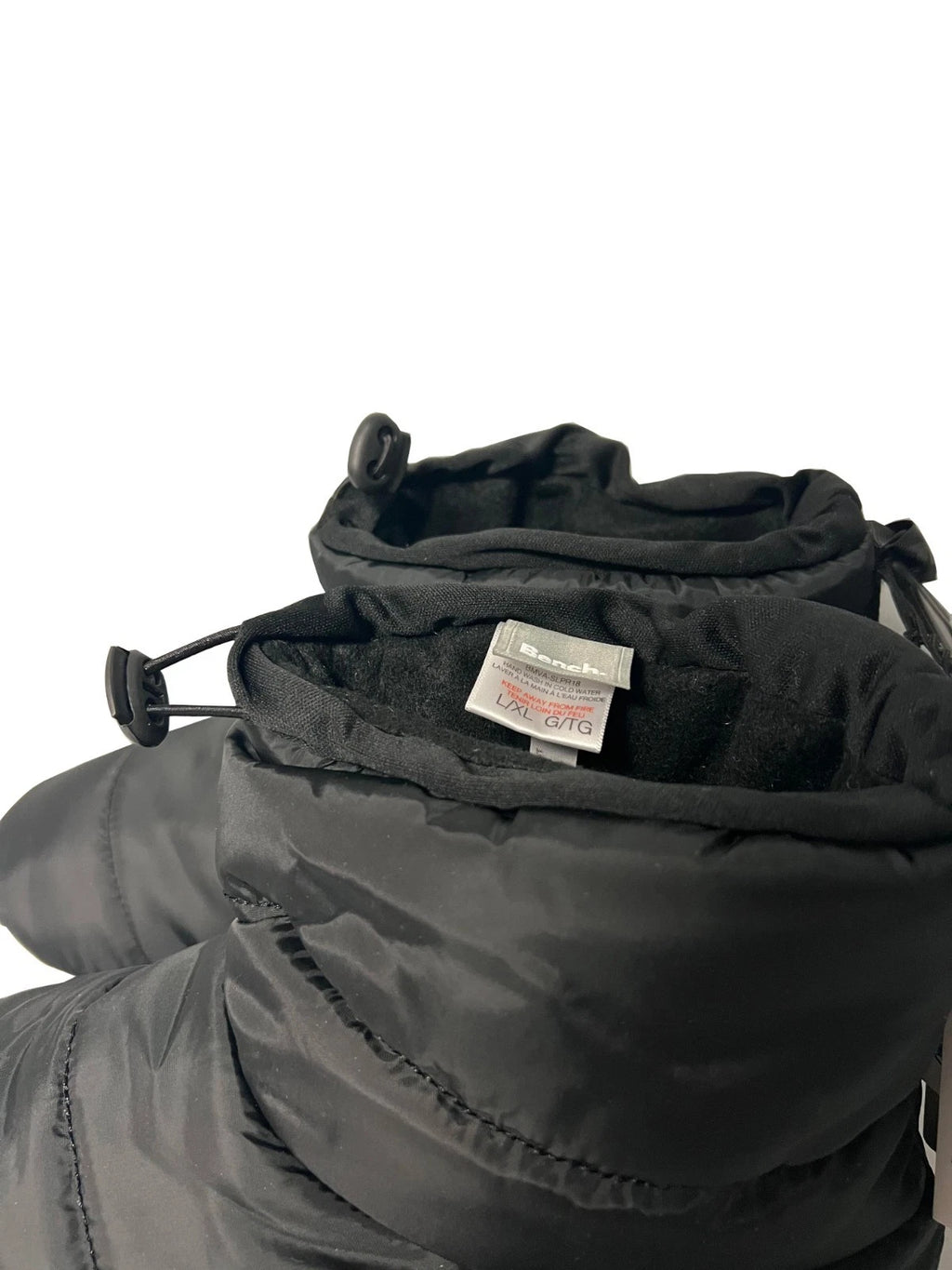 Bench Men's Jet Black Puffer Slippers Indoor FiberFill (S03)