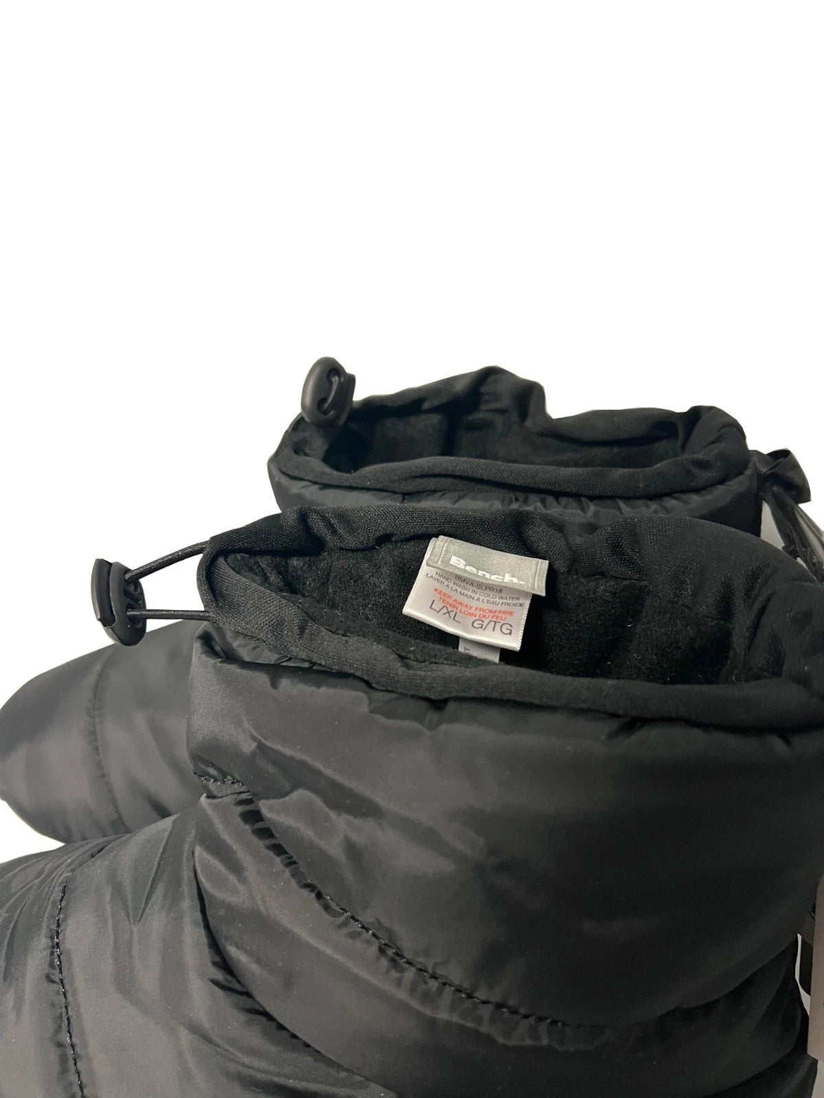 Bench Men's Jet Black Puffer Slippers Indoor FiberFill (S03)
