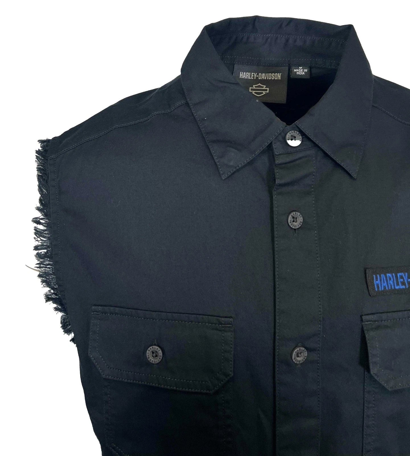 HD Branded  Men's Black Vest Racing Logo Patch Sleeveless Shirt (S69)
