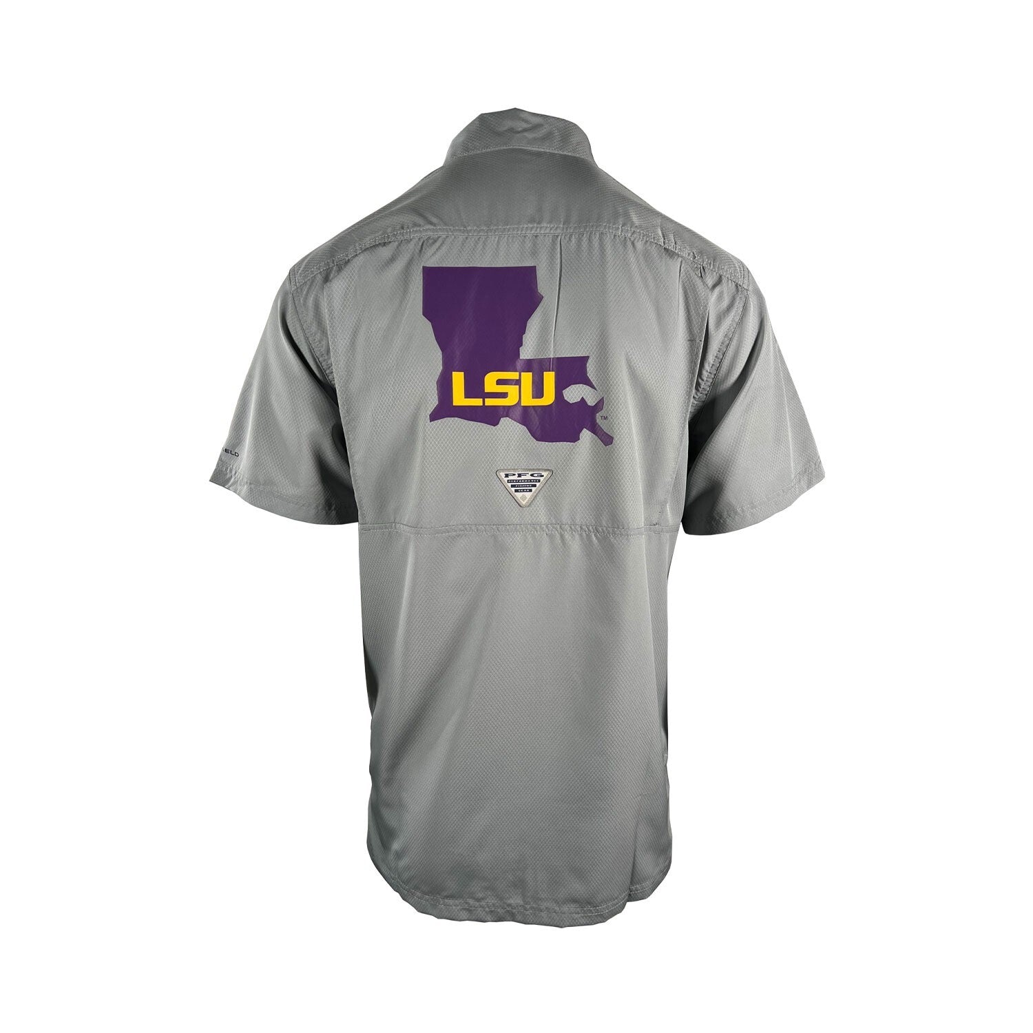 Columbia Men's Gray Shirt LSU Tigers PFG Slack Tide Omni-Shade Camp (334)