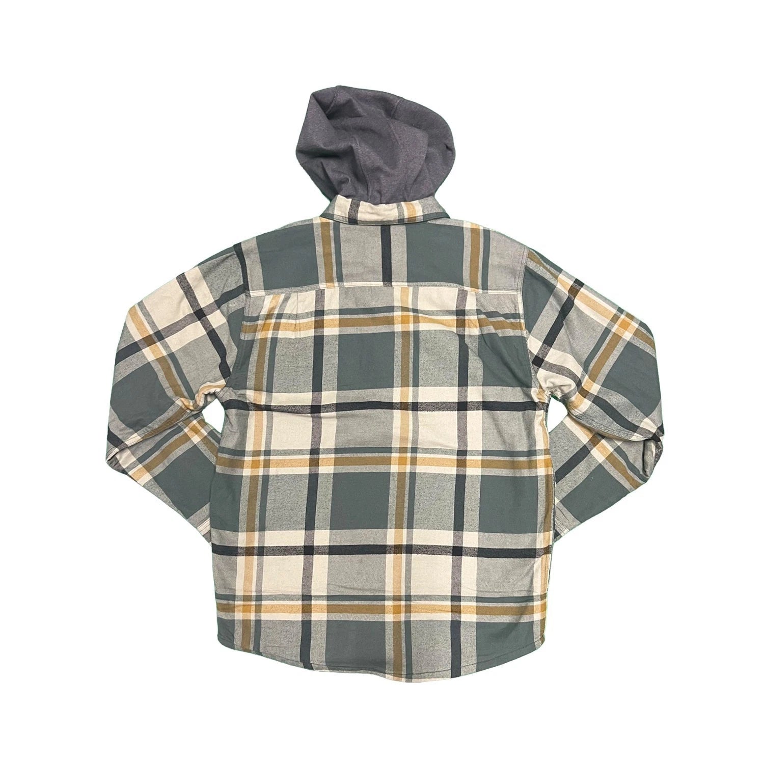 Carhartt Men's Green Shirt Rugged Flex Hooded Plaid Fleece Lined Shacket (S049)