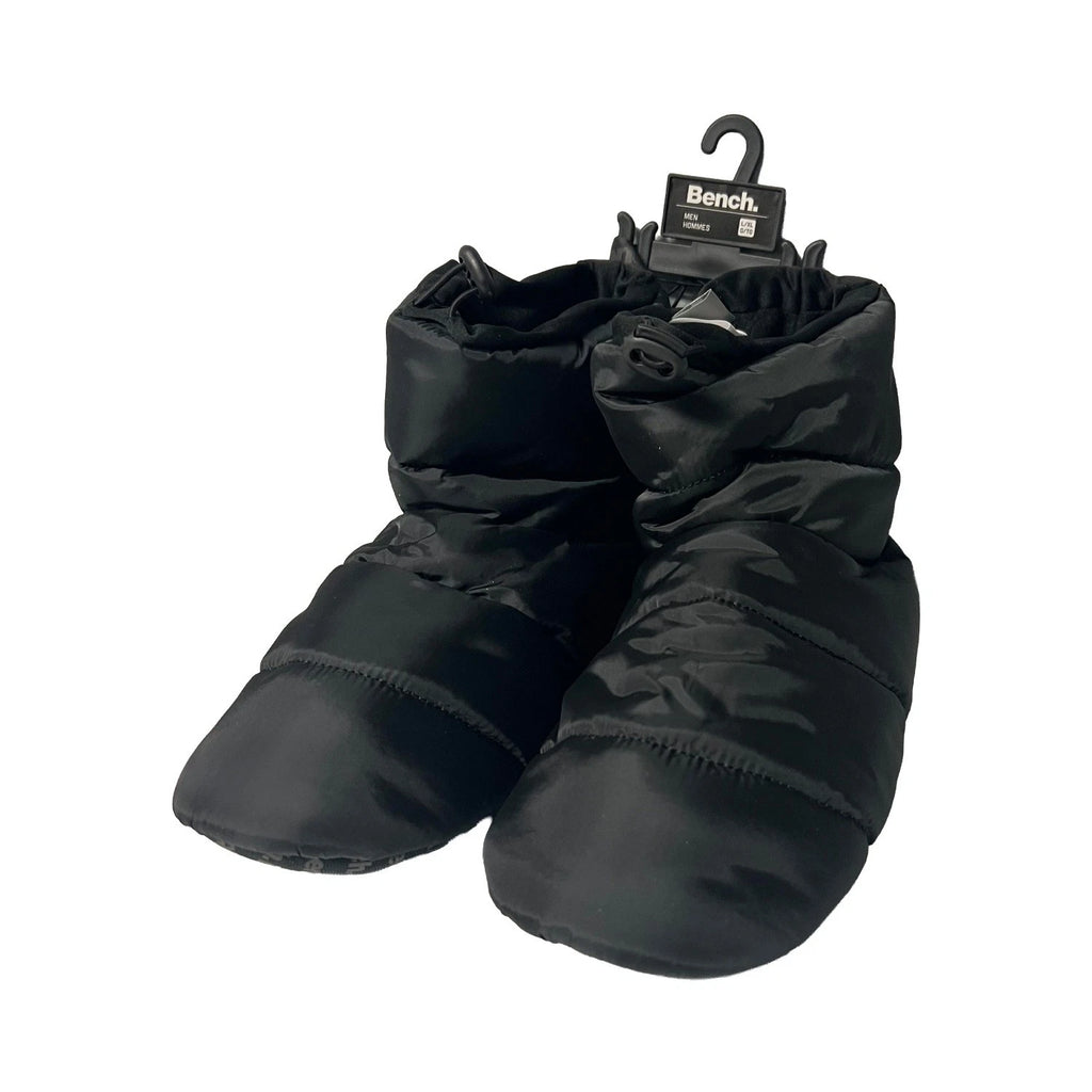 Bench Men's Jet Black Puffer Slippers Indoor FiberFill (S03)