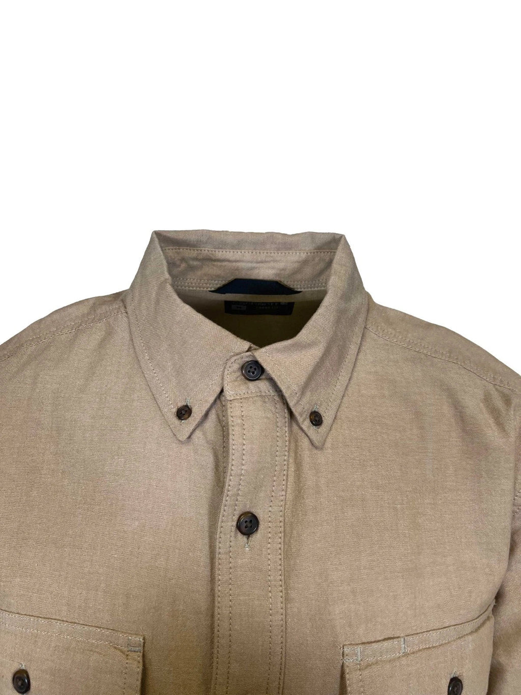 Carhartt Men's Dark Tan Chambray Shirt Loose Fit Medium Weight S/S (353)