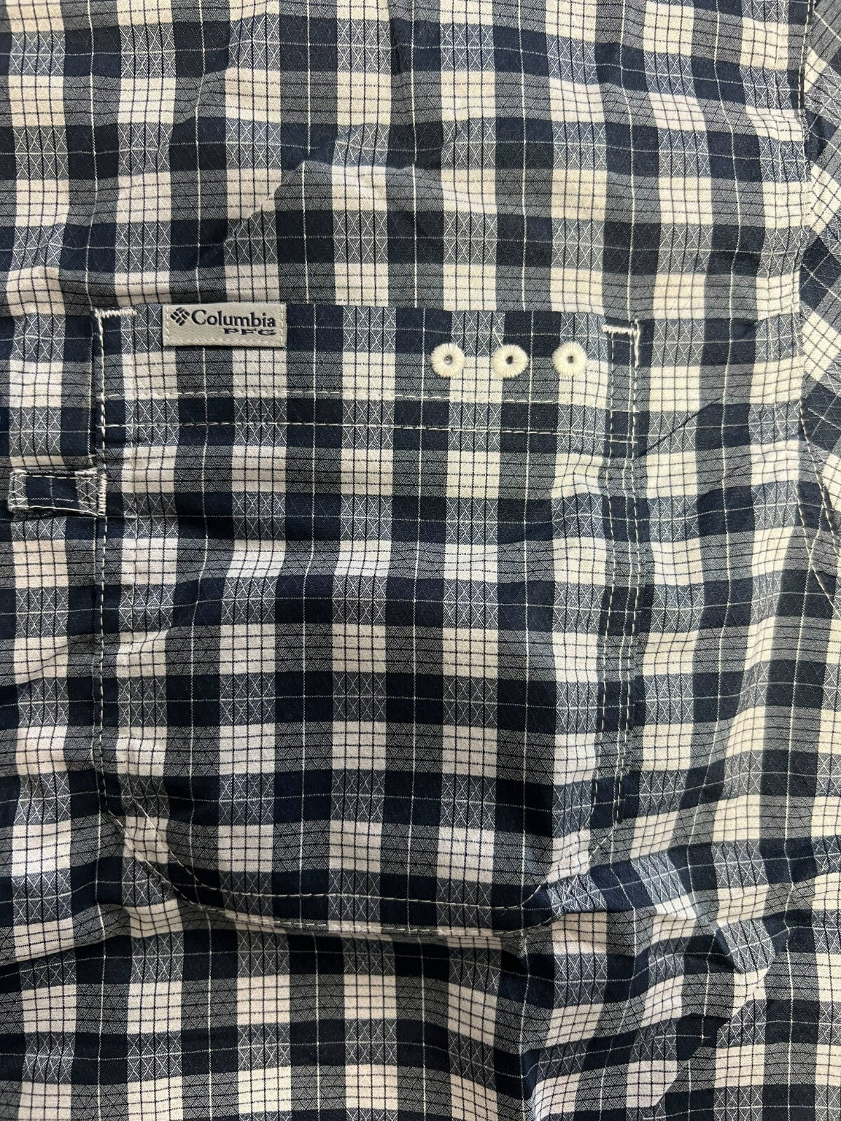 Columbia Men's Shirt PFG Super Slack Tide Camp Palaka Plaid Short Sleeve