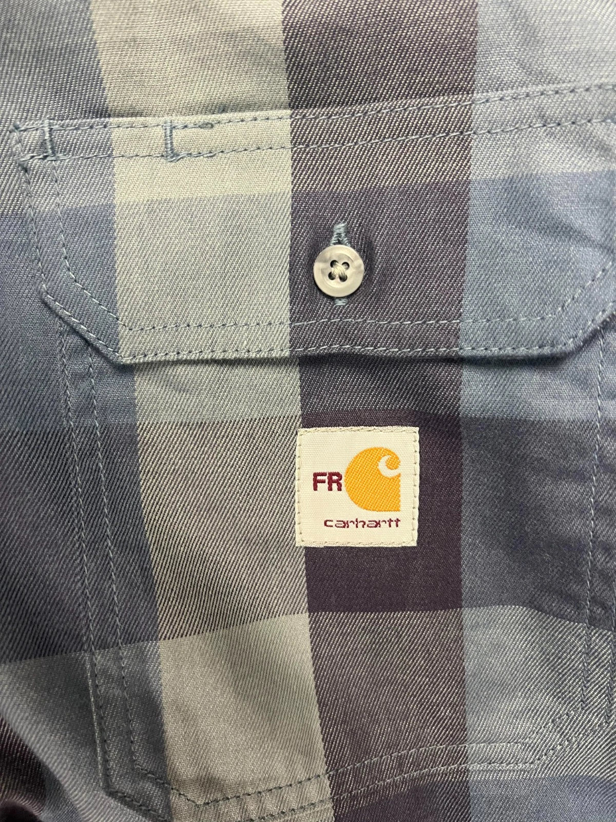 Carhartt FR Men's Blue Shirt Rugged Flex Original Fit Plaid L/S (S368)