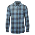 O'Neill Men's Navy Blue Shirt Redmond Plaid Stretch Flannel Long Sleeve (S24)