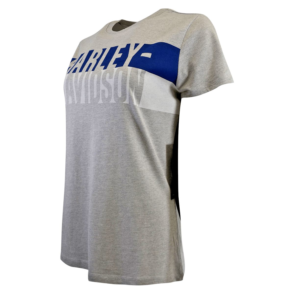 HD Branded Women's T-Shirt Grey Blue Block Logo S/S (S26)