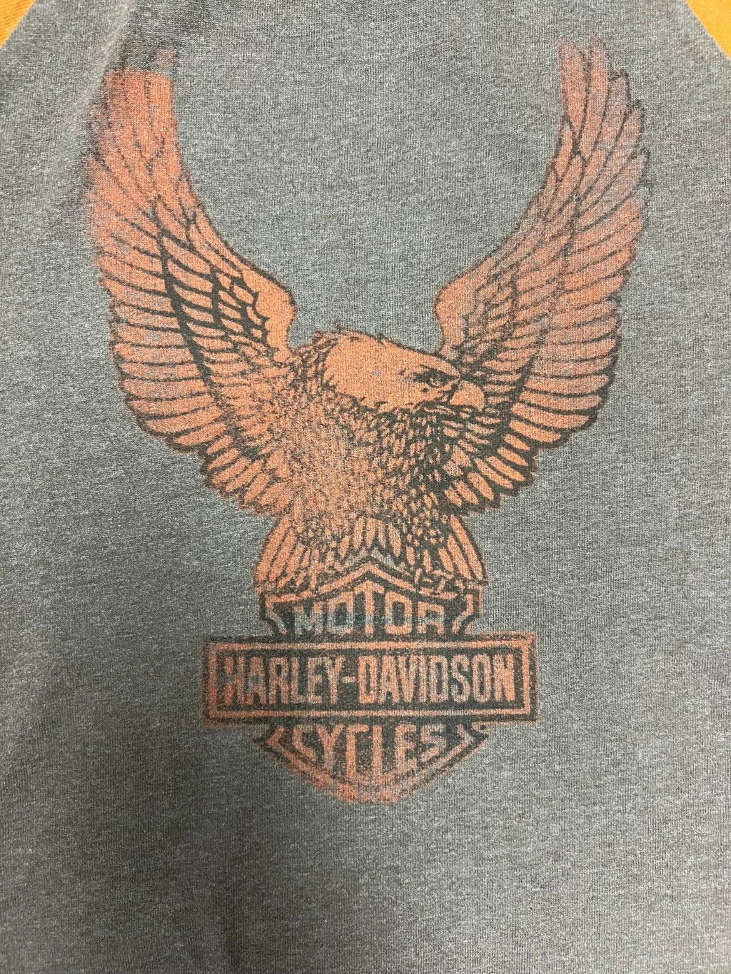 HD Branded  Men's T-Shirt Charcoal and Rust Raglan Eagle Tee (S106)