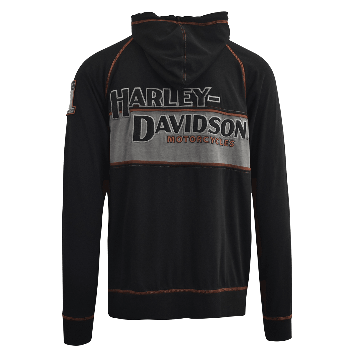 HD Branded Men's Hoodie Black Iron Block Distressed Full Zip (S08)
