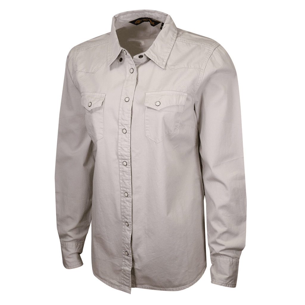 HD Branded Women's Beige 1903 L/S Woven Shirt (S17)