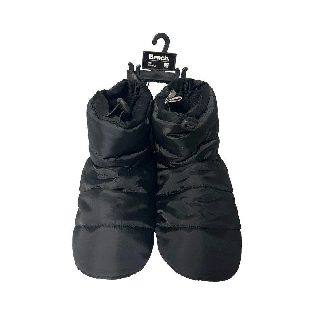 Bench Men's Jet Black Puffer Slippers Indoor FiberFill (S03)