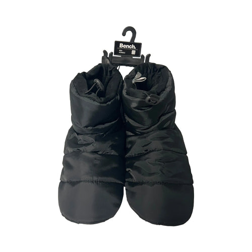 Bench Men's Jet Black Puffer Slippers Indoor FiberFill (S03)