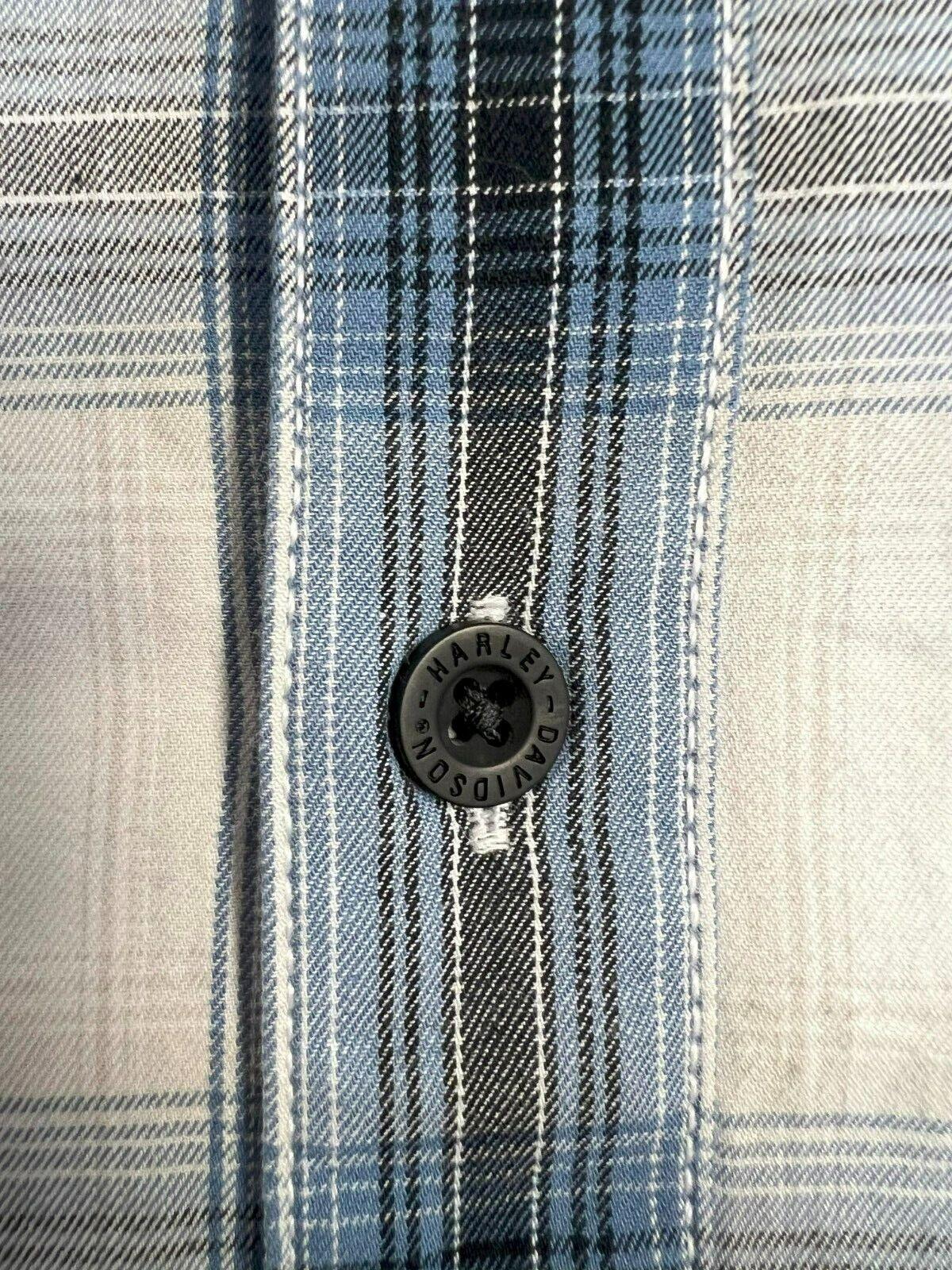 HD Branded Men's Shirt Blue Plaid Forever S/S Woven (S55)