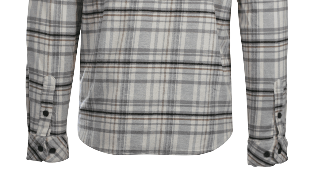 O'Neill Men's Cream Shirt Redmond Plaid Stretch Flannel Long Sleeve (S30)