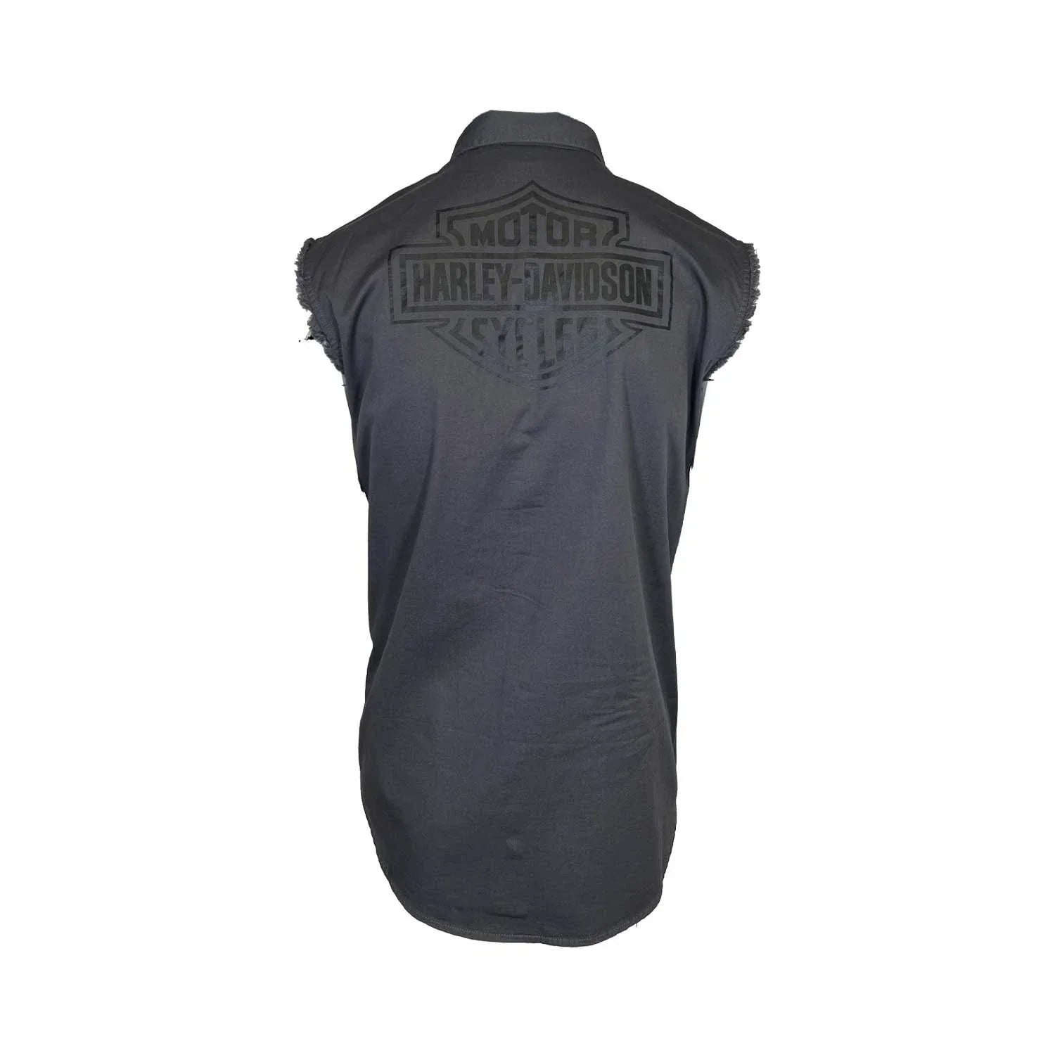 HD Branded  Men's Dark Grey Vest Logo Patch Sleeveless Shirt (S68)