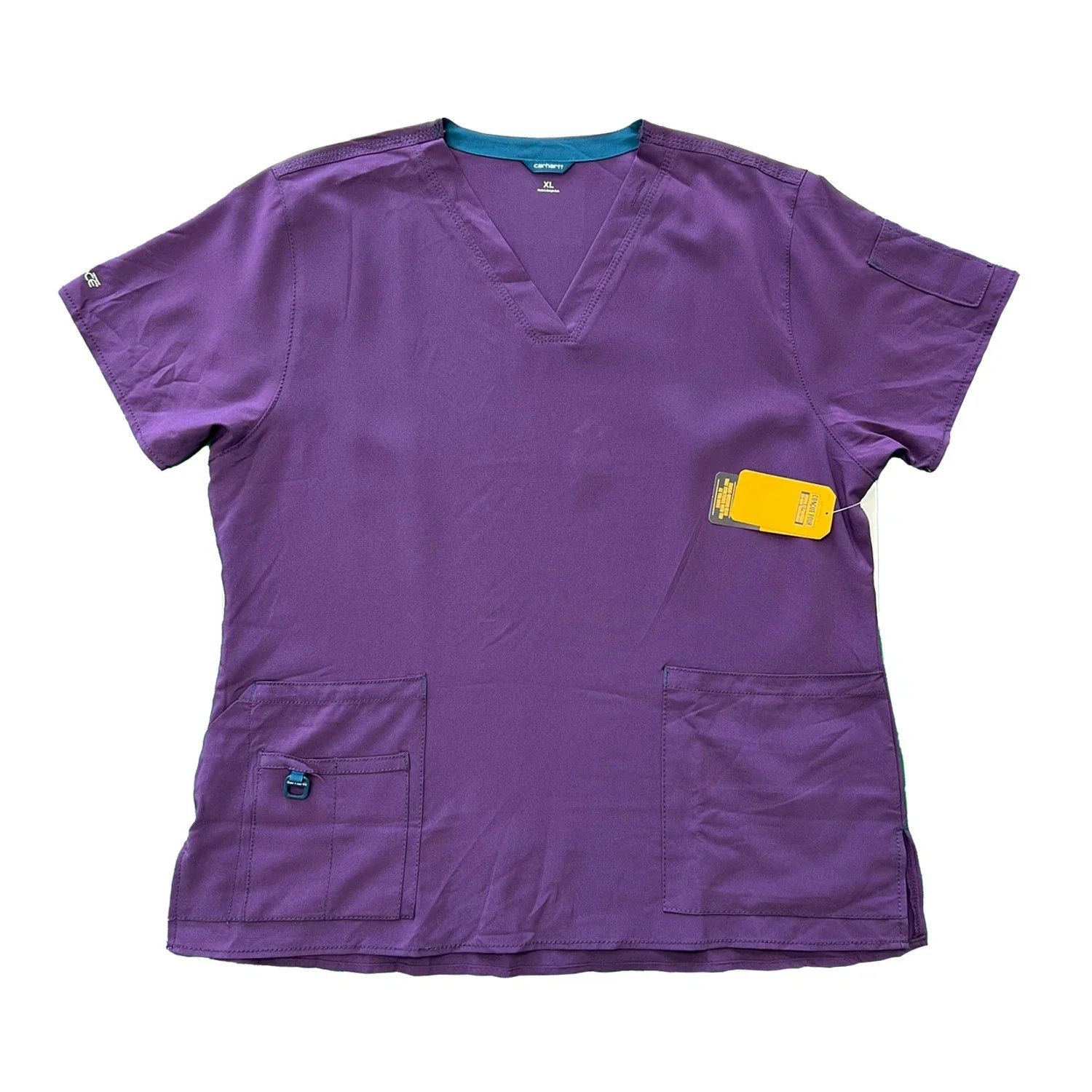 Carhartt Women's Scrub Force Pocket Rugged Flex V-Neck Solid Top D Ring (M03)