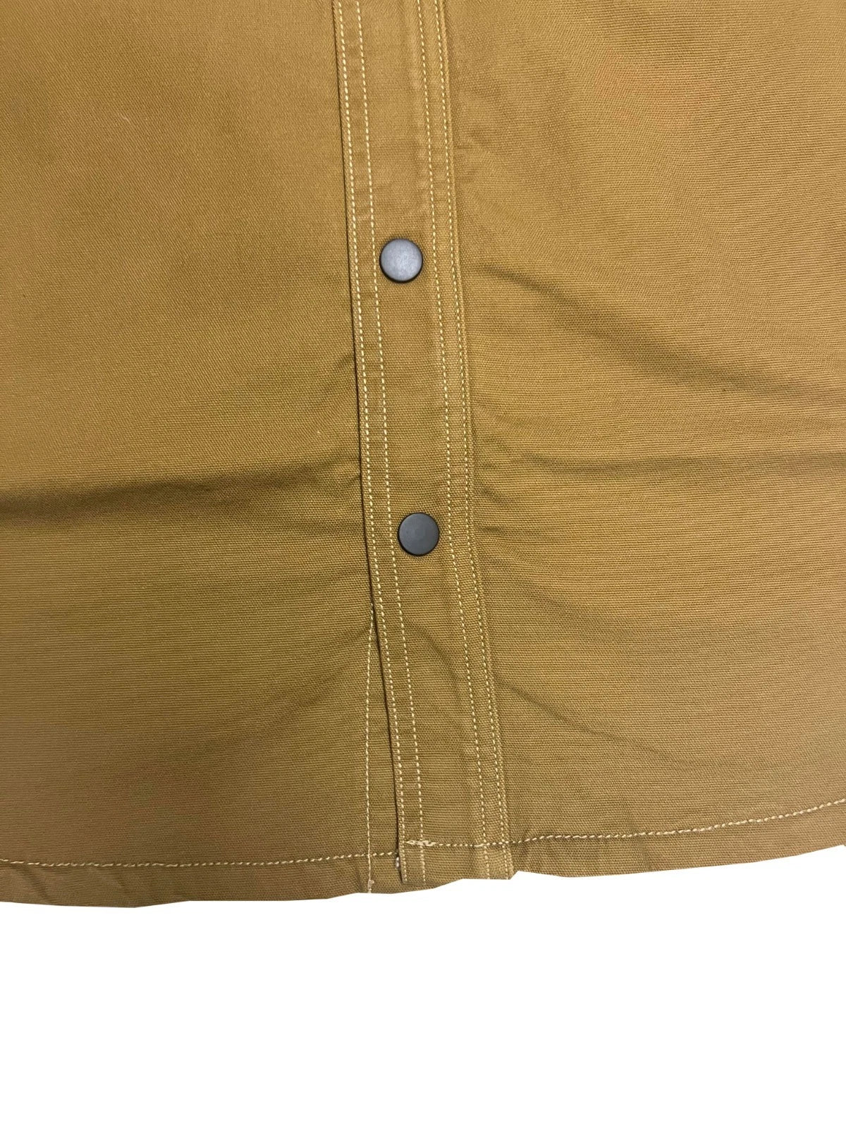 Carhartt Men′s Brown Jacket Rugged Flex Canvas Fleece Lined Shirt L/S (S53)