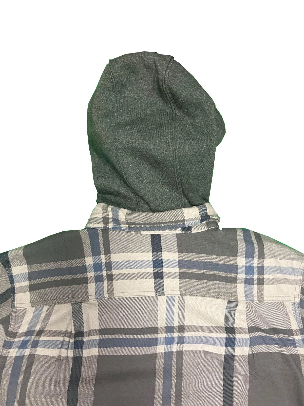Carhartt Men's Black Gray Shirt Hooded Plaid Fleece Lined Shacket (S047)