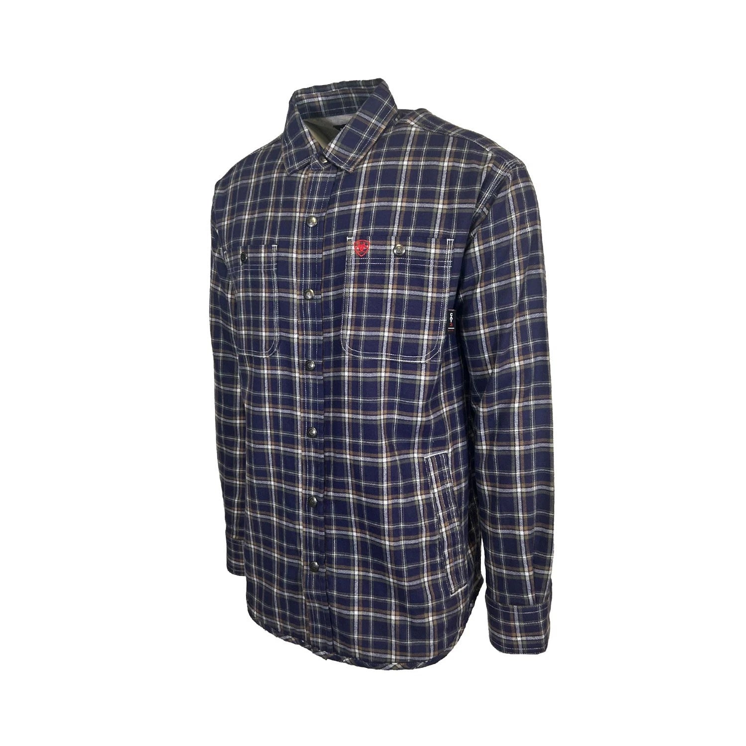 Ariat FR Men's Navy Plaid Shirt Monument Jacket Long Sleeve (S61)