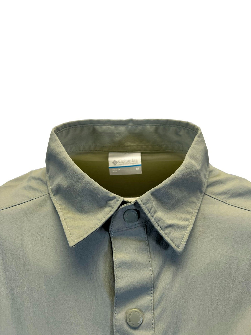 Columbia Men's Safari Green Shirt Sage Peak Woven S/S (348)