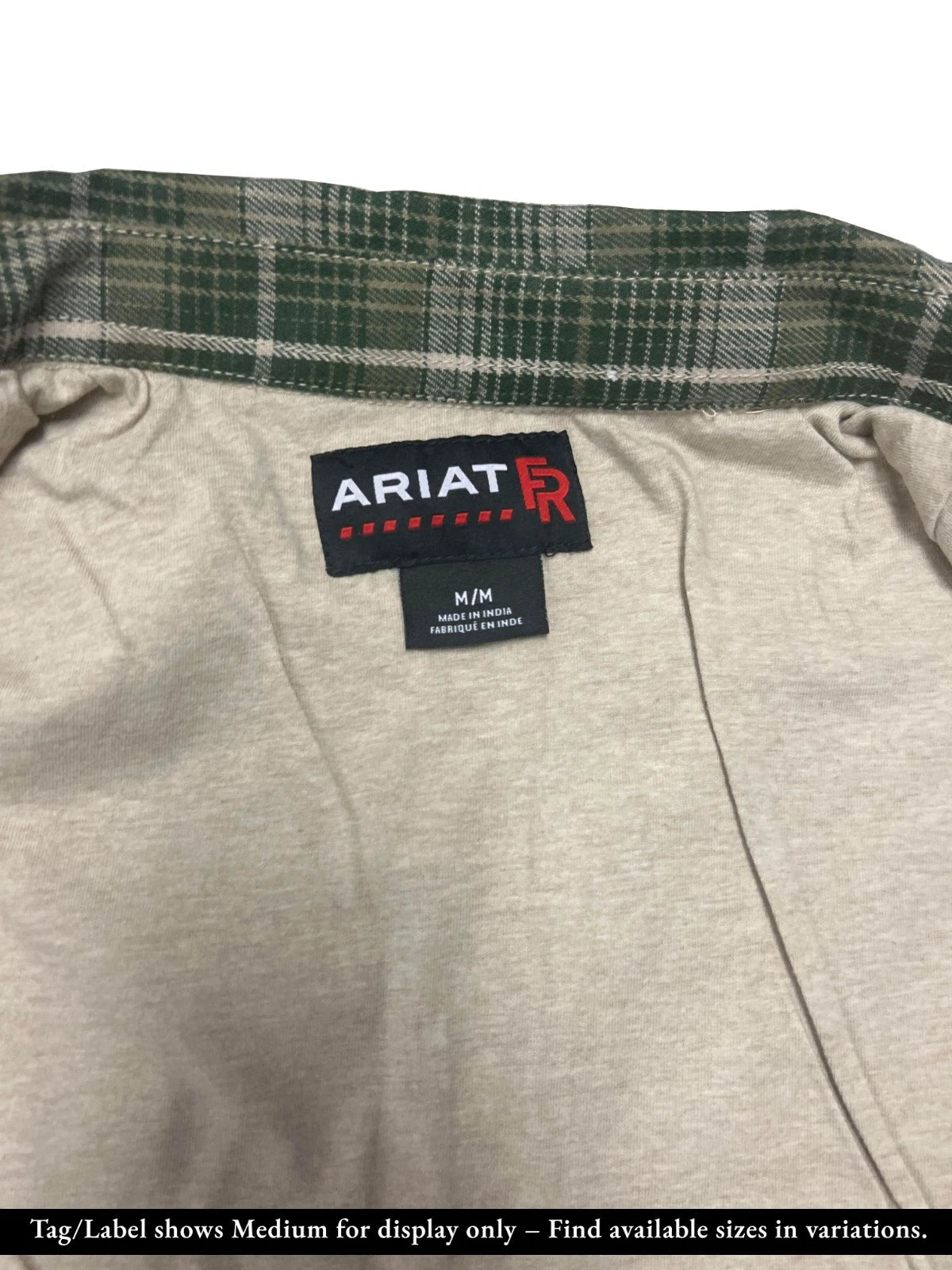 Ariat FR Men's Green Plaid Shirt Monument Jacket Long Sleeve (S59)