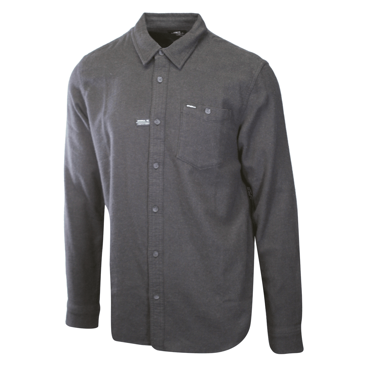 O'Neill Men's Black Shirt Redmond Solid Stretch Flannel Long Sleeve (S20)