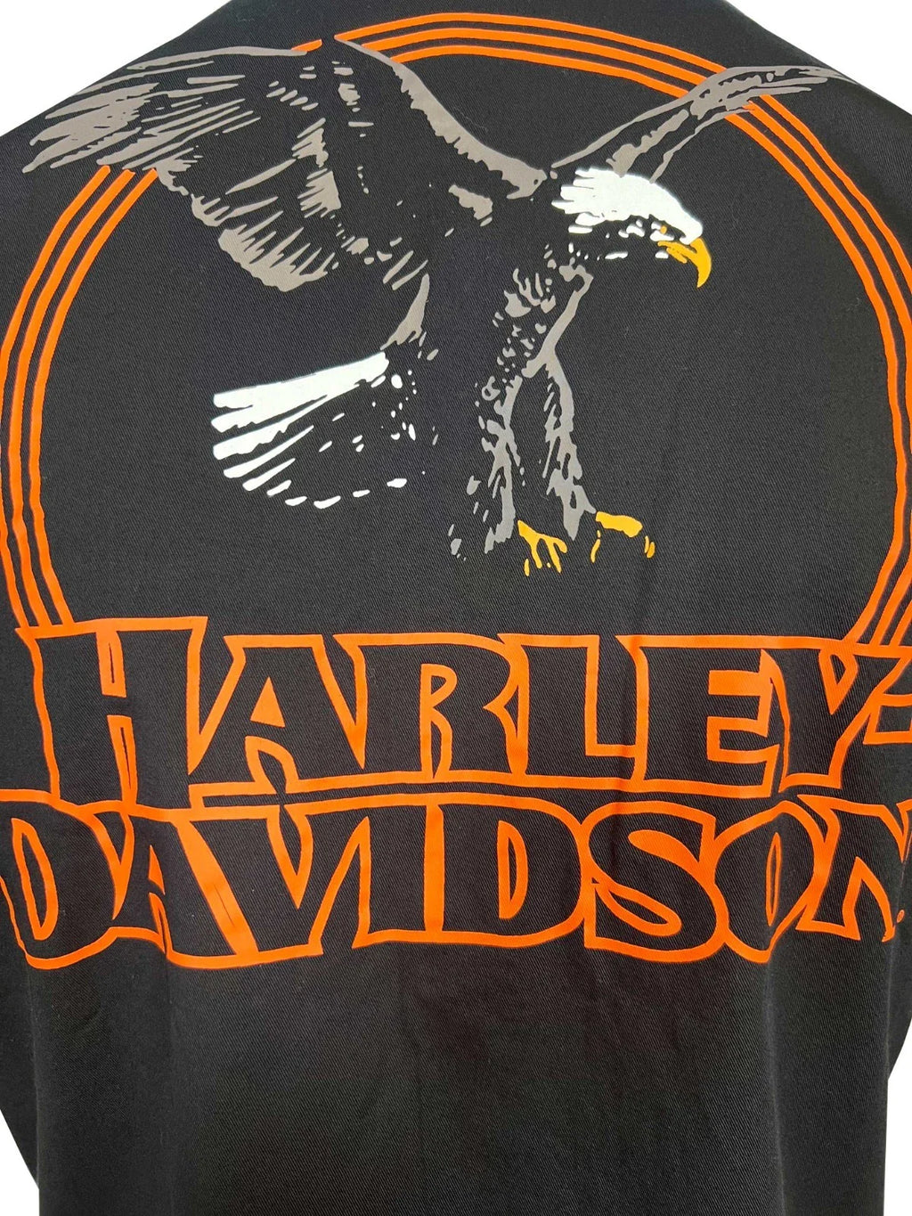HD Branded  Men's Black Shirt Rising Eagle S/S Retro Eagle Print (348)