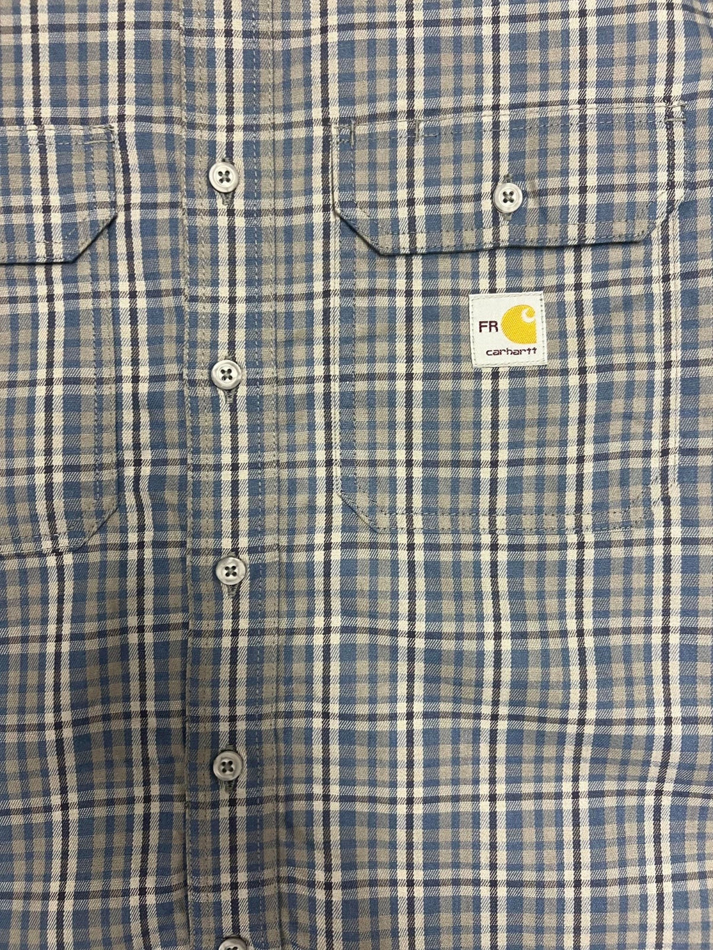 Carhartt FR Men's Blue Shirt Rugged Flex Original Fit Twill Plaid L/S (S365)