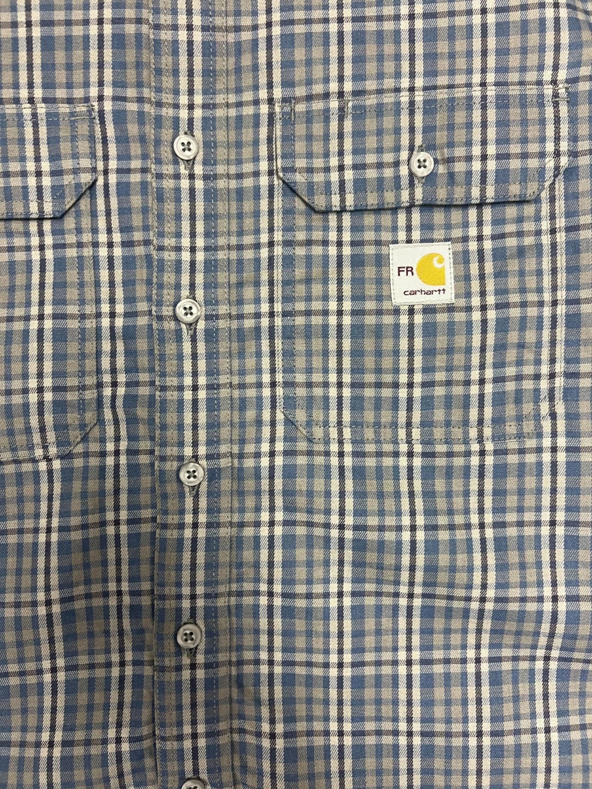 Carhartt FR Men's Blue Shirt Rugged Flex Original Fit Twill Plaid L/S (S365)