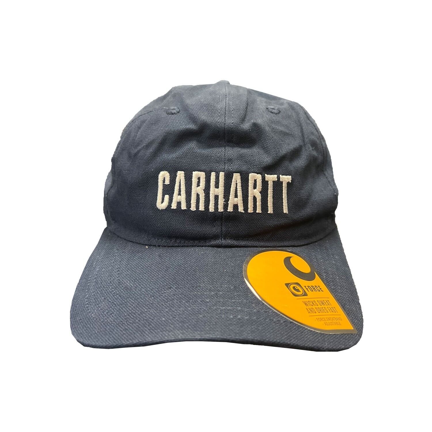Carhartt Navy & White Canvas Cap FastDry Comfort Block Letters (S09)