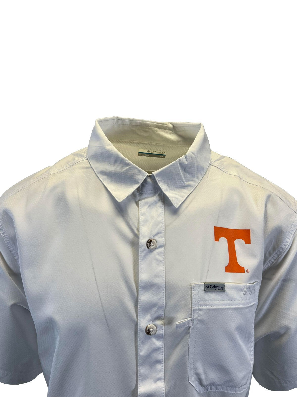 Columbia Men's White Shirt Tennessee Volunteers PFG Slack Tide Omni-Shade (335)