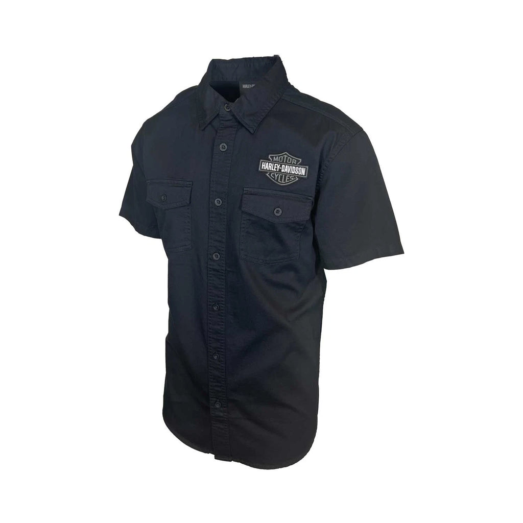 HD Brand Men's Black Shirt Ashes Lightweight Cotton Twill S/S (S346)