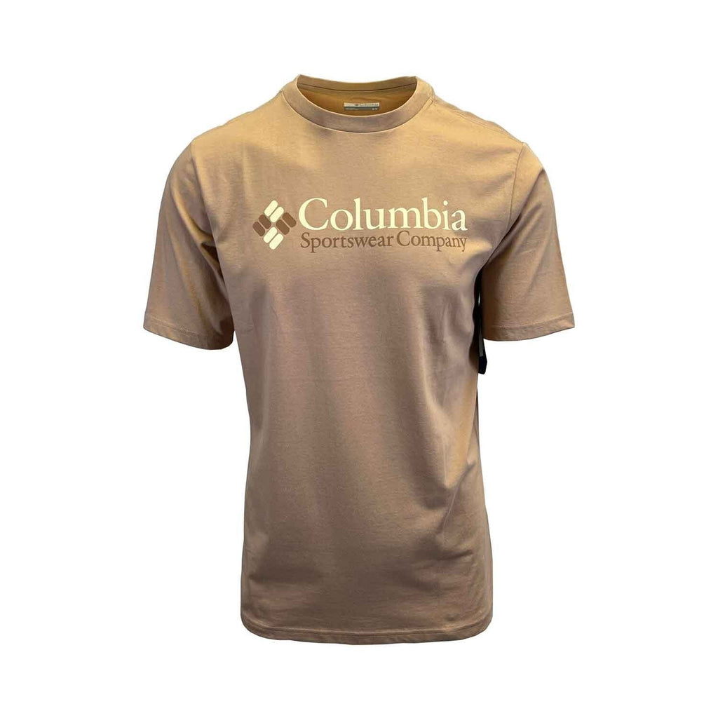 Columbia Men's Beige T-Shirt CSC Basic Logo Everyday Wear S/S (S03)