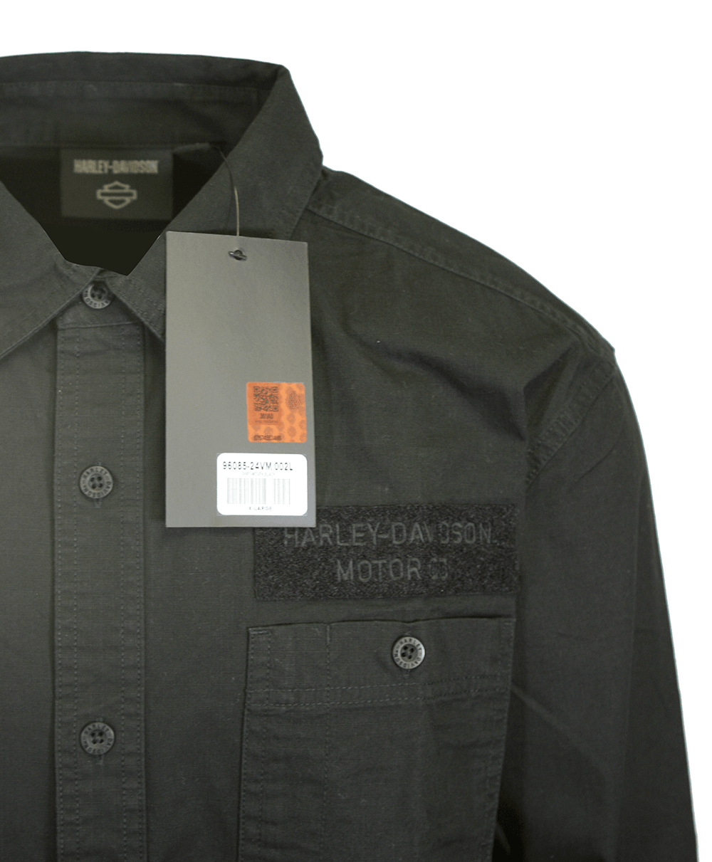 HD Branded Men's Shirt Black Beauty Park Shirt L/S Woven (S64)