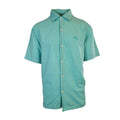 Tommy Bahama Men's Gentle Breeze Teal Green Shirt Logo Short Sleeve Button (S02)