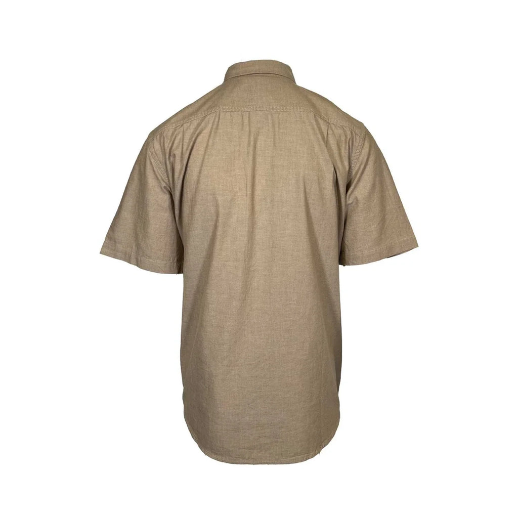 Carhartt Men's Dark Tan Chambray Shirt Loose Fit Medium Weight S/S (353)